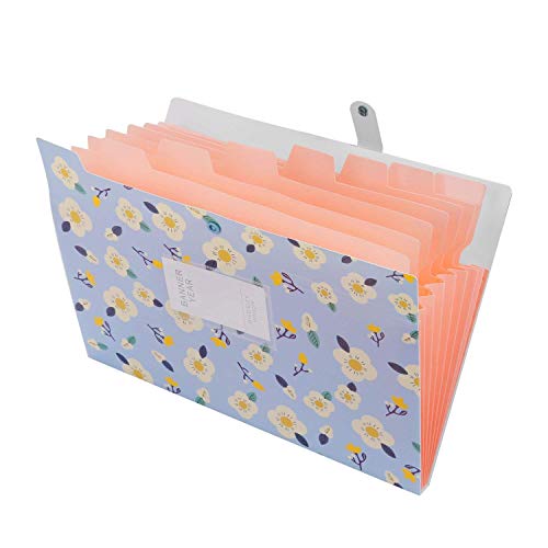 OffiConsent A4 Floral Expanding File Folder 8 Pockets A4 Plastic with Snap Closure (Blue) von Gossip Boy