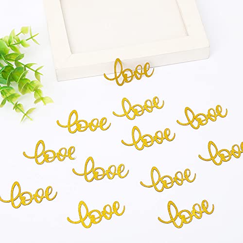 100 STÜCKE Golden Love Konfetti Gold Glitter Liebesbriefe Hochzeit Papier Tischkonfetti Romantische Dekoration für Hochzeitstag Verlobung Bachelorette von GotGala