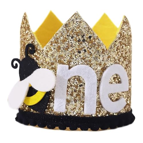 Bee 1st Birthday Crown - Bee Day Birthday Crown, Sweet Bee Birthday Crown, Daisy Birthday Crown, First Birthday Crown, 1st Birthday Party Decorations Gold von GotGala