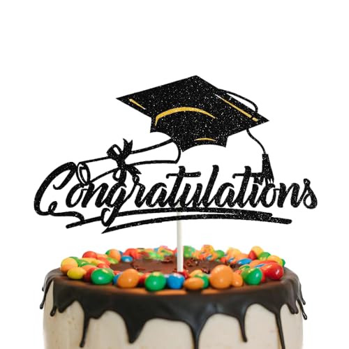 Congratulations Kuchen -Topper Herzlichen Glückwunsch Abschluss 2024 Abschlusskuchen -Toper Abschlusskappe Diploma Kuchen -Picks für 2024 Abschlussfeierdekorationen von GotGala