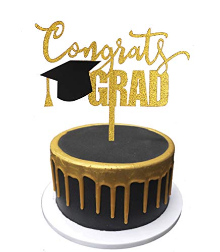 Gold Congrats Grade Cake Topper, Acryl Graduation Topper für Abschlussfeier Party Dekorationen von GotGala