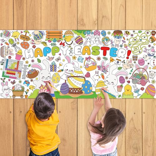 Großes Osterposter zum Ausmalen, Frohe Ostern, Jumbo-Poster, 76,2 x 183,9 cm, Tischdecke zum Ausmalen für Kinder, Ostern, Schule, Klassenzimmer, Zuhause, Partyzubehör, Dekorationen Großes Osterposter zum Ausmalen, Frohe Ostern, Jumbo-Poster, 76,2 x 183,9 cm, Tischdecke zum Ausmalen für Kinder, Ostern, Schule, Klassenzimmer, Zuhause, Partyzubehör, Dekorationen von GotGala