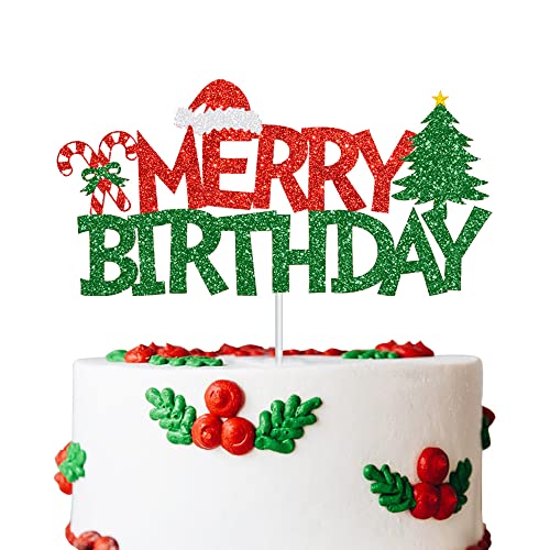 Merry Birthday Cake Topper Rot & Grün Glitzer Weihnachtsgeburtstagstorte Dekoration Weihnachten Geburtstagsfeier Kuchen Food Picks für Winter Oneaderland Weihnachten Geburtstag Babyparty Dekorationen Merry Birthday Cake Topper Rot & Grün Glitzer Weihnachtsgeburtstagstorte Dekoration Weihnachten Geburtstagsfeier Kuchen Food Picks für Winter Oneaderland Weihnachten Geburtstag Babyparty Dekorationen von GotGala