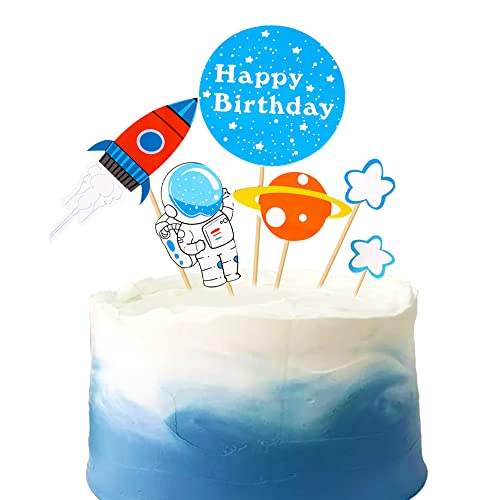 Platz alles Gute zum Geburtstag Kuchen Topper Raketenschiff Planet Cupcake Topper Galaxy Astronaut an den Mondmann Roboterkuchen Dekoration für den Weltraum Babyparty 1. 2. Geburtstagsfeier Vorräte Platz alles Gute zum Geburtstag Kuchen Topper Raketenschiff Planet Cupcake Topper Galaxy Astronaut an den Mondmann Roboterkuchen Dekoration für den Weltraum Babyparty 1. 2. Geburtstagsfeier Vorräte von GotGala