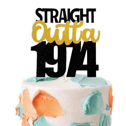Straight Outta 1984 Cake Toper Glitter Jubel auf 40 Jahre 40 und fabelhafter Kuchen -Topper zum 40. Geburtstag Hochzeitstag Party Schild Dekorationen (1974) von GotGala