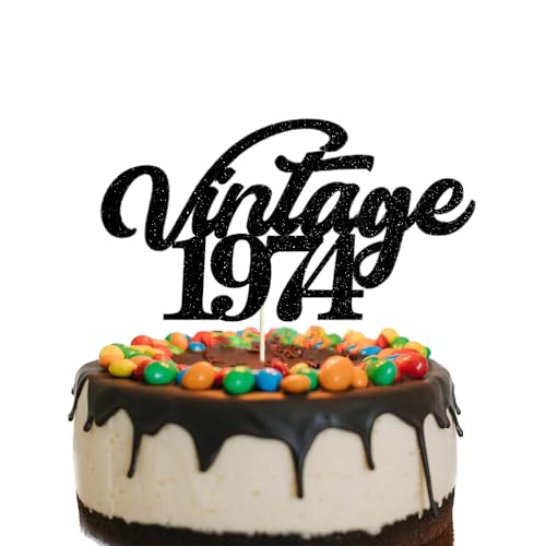 Vintage 1974 Cake Topper Glitter Jubel auf 50 Jahre 50 und fabelhafter Kuchen -Topper zum 50. Geburtstag Hochzeitstag Party Schild Dekorationen (1974) von GotGala