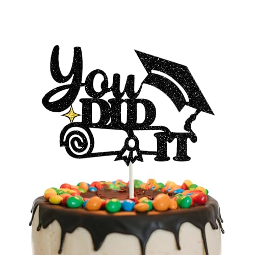 You Did It Cake Topper Glückwunsch Abschluss 2024 Abschlusskuchen -Topper Graduierung Cap Diploma Star Cake Picks für 2024 Abschlussfeierdekorationen von GotGala