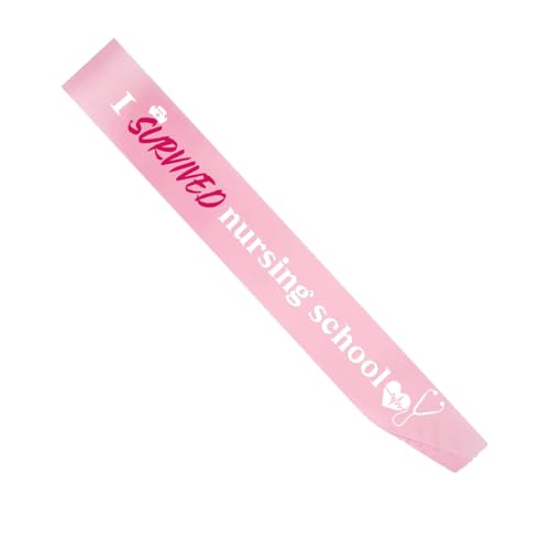 Pink I Überlebte Krankenschwester Krankenschwester Medizinische Glückwunsch graduierte Absolventen Satin Sash Ich habe seinen Abschluss gemacht. (Pink) von GotGala