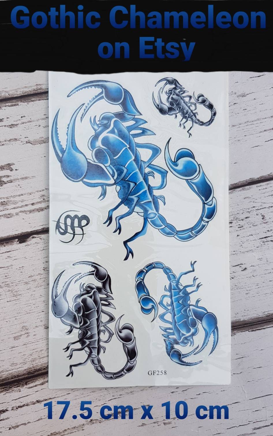 Temporäre Tattoo-Bögen Black & Blue Skorpione Temporäre Tattoo-Bögen Black & Blue Skorpione von GothicChameleon