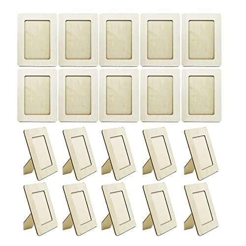 20 unlackierte Holz-Bilderrahmen für Kunsthandwerk, Kinder-Bilderrahmen, Kreativität, Fotorahmen für Kindergeburtstagsgeschenke (16,6 x 12,2 cm) von Gotrain