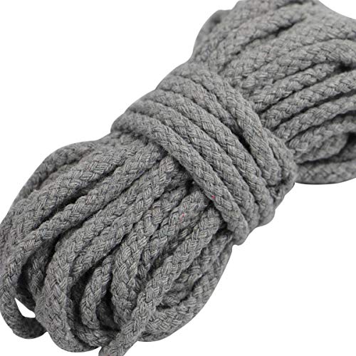 10 m Baumwollkordel 7mm Baumwollseil Bunt Seil (LightGrey) von Gouert