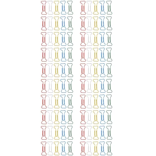 Goufride 100pcs Knochenformige mehrfarbige Bueroklammern aus Metall von Goufride