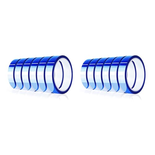 Goufride 12 Rollen 20 mm x 33 M Blaues Wärme Band, Hitzebeständiges Hoch Temperatur Klebeband, Wärme übertragung Band für Wärme Sublimation Presse Goufride 12 Rollen 20 mm x 33 M Blaues Wärme Band, Hitzebeständiges Hoch Temperatur Klebeband, Wärme übertragung Band für Wärme Sublimation Presse von Goufride