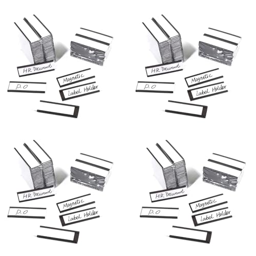 Goufride 120 StüCk Magnet Etiketten Halter, und Ticket Halter, Halter für die Organisation Von Metall Regal Etiketten, WeißE Tafel von Goufride