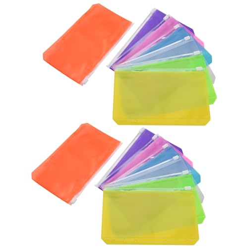 Goufride 14 StüCk Ordnertaschen A6 GrößE 6 LöCher Ordner ReißVerschlussordner Wasserdichte Pvc-Lose-Blatt- für 6-Ringbuch-Notizbuch von Goufride