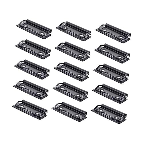 Goufride 15-Teiliger Plattenhalter für Schreibwaren, Edelstahlklammern, Büroordner, Schwarz, Montierbare Klemmbretter, Klammern, Akten von Goufride