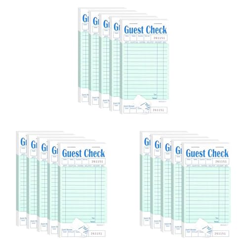 Goufride 15Er-Pack Gästescheckbücher, Server-Notizblöcke für Restaurants, Grünes Kellner-Scheckbuch, Restaurant-Bestellblock 50 Blatt/Packung Goufride 15Er-Pack Gästescheckbücher, Server-Notizblöcke für Restaurants, Grünes Kellner-Scheckbuch, Restaurant-Bestellblock 50 Blatt/Packung von Goufride