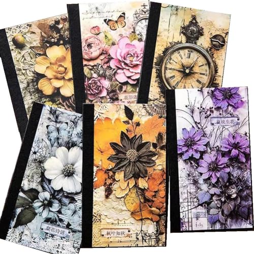 Goufride 240 Stück Scrapbook-Papier im Maillard-Stil für Junk-Journal-Zubehör, Vintage-Blumen-Decoupage-Papier für Journaling-Kit von Goufride