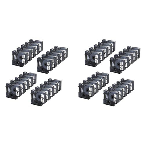 Goufride 40 StüCke für D1 Etikettenhersteller/Band 45013 Schwarz auf EtikettenbäNder Kompatibel für Label Manager 160 210 450 280 von Goufride