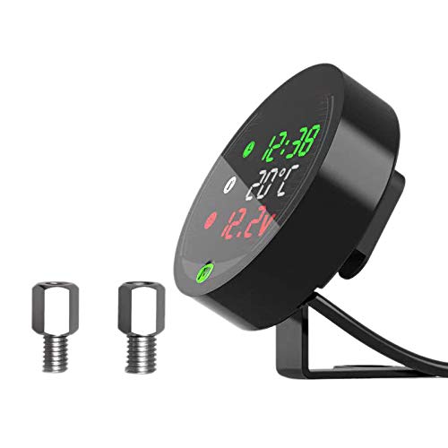 Goufride 5 in 1 Motorrad Wasser Temperatur Messer USB Wiederaufladbare Zeit Voltmeter LED Sicht Messer mit Temperatur Sensor Goufride 5 in 1 Motorrad Wasser Temperatur Messer USB Wiederaufladbare Zeit Voltmeter LED Sicht Messer mit Temperatur Sensor von Goufride