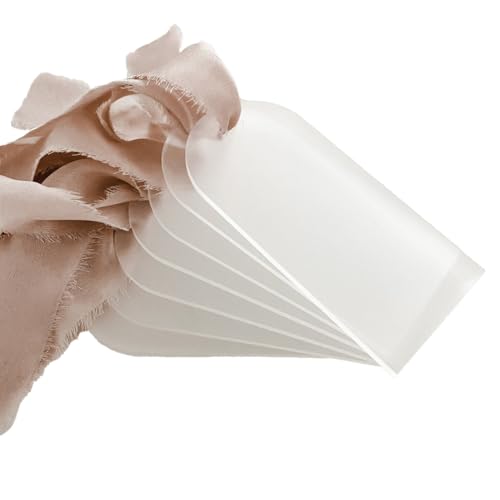Goufride 50 Stück Leere Hochzeits-Tischkarten Aus Mattiertem Acryl, Transparenter Bogen, Geschenkanhänger, Namensschild, Sitzplan, DIY-Platzmarkierung für von Goufride