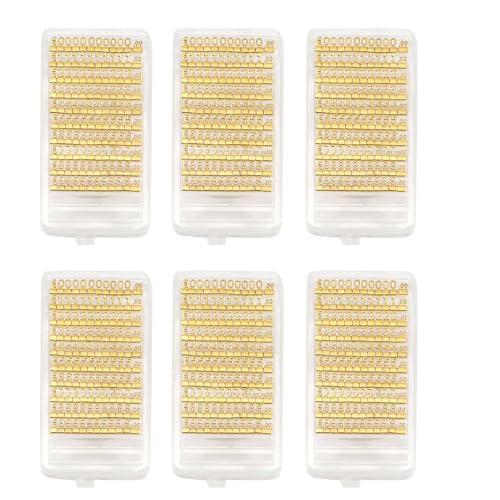 Goufride 60 Sets 3D Metall Regale Einstell Bares Preis Quadrat Kit für Shop Display Schmuck Uhr Shop BüRo Display Preis Schild Gold von Goufride