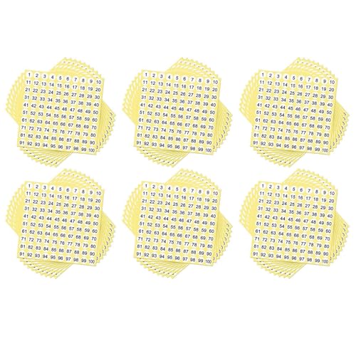 Goufride 600 Blatt Nummernetiketten Aufkleber 1-100 Nummern Runde Aufkleber 0,4 Kleine Selbstklebende Nummernetiketten für das Büro von Goufride
