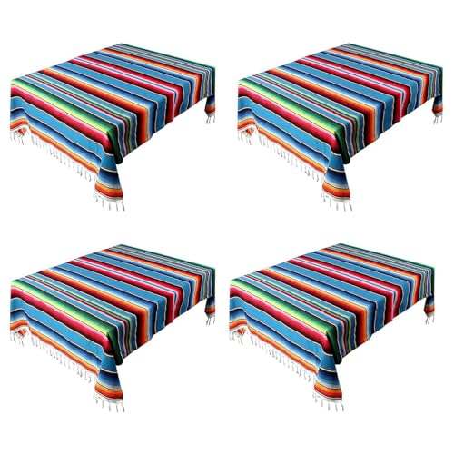 Goufride Mexikanische Decke, Sarape, Picknickdecke, Überwurf, Tischdecke, Hot Rod für Yoga-Party, 120 x 180 cm, 4 Stück von Goufride