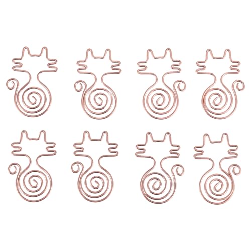 Goufride Rosegold 8 teile/schachtel Kawaii Katze Bueroklammern Lesezeichen Planer Werkzeuge Scrapbooking Werkzeuge Binder Bueroklammer von Goufride