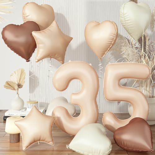 35 Luftballons, XXL Nude 35. Geburtstag Aprikose Ballon Deko, Beige Braun Zahlen 35 Ballon Stern Folienballon Neutraler Herz Luftballons für Frau Geburtstagsdeko Hochzeit Valentinstag Party Dekoration 35 Luftballons, XXL Nude 35. Geburtstag Aprikose Ballon Deko, Beige Braun Zahlen 35 Ballon Stern Folienballon Neutraler Herz Luftballons für Frau Geburtstagsdeko Hochzeit Valentinstag Party Dekoration von Govpy