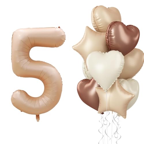 5 Luftballons Zahl Beige Set, Aprikose Ballon 5. Geburtstag Deko für Mädchen, Neutraler Creme Kaffee Nude Herzballons Helium Braun Stern Folienballon für 5 Geburtstagsdeko Jubiläum Party Dekoration 5 Luftballons Zahl Beige Set, Aprikose Ballon 5. Geburtstag Deko für Mädchen, Neutraler Creme Kaffee Nude Herzballons Helium Braun Stern Folienballon für 5 Geburtstagsdeko Jubiläum Party Dekoration von Govpy
