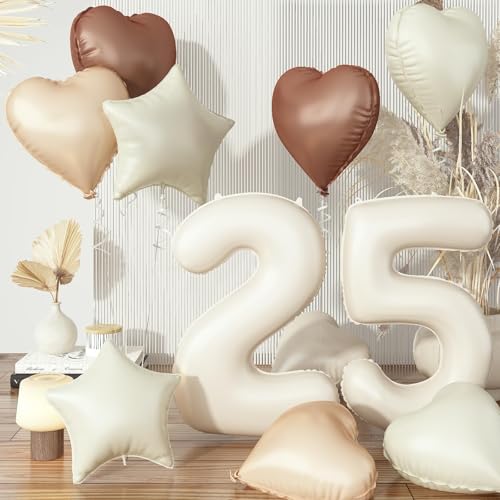 Beige Luftballon 25. Geburtstag Deko, Nude Zahl 25 Folienballon Stern Ballon, Creme Aprikose Braun Herz Luftballons für Junge Frau Geburtstagsdeko Hochzeit Jubiläum Party Dekoration, Fliegt mit Helium Beige Luftballon 25. Geburtstag Deko, Nude Zahl 25 Folienballon Stern Ballon, Creme Aprikose Braun Herz Luftballons für Junge Frau Geburtstagsdeko Hochzeit Jubiläum Party Dekoration, Fliegt mit Helium von Govpy