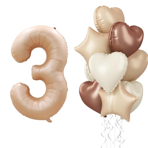 Folienballon 3 Braun, Nude Creme Ballons 3 Neutraler Helium Stern Ballon Herz Luftballons Deko, Groß Beige Aprikose Zahl 3 Luftballon für Mädchen 3. Geburtstag Party Hochzeit Jubiläum Dekoration Folienballon 3 Braun, Nude Creme Ballons 3 Neutraler Helium Stern Ballon Herz Luftballons Deko, Groß Beige Aprikose Zahl 3 Luftballon für Mädchen 3. Geburtstag Party Hochzeit Jubiläum Dekoration von Govpy