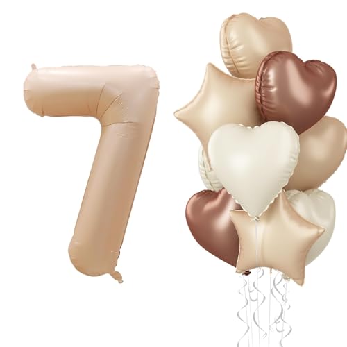 Folienballon 7. Geburtstag, Beige Zahl 7 Ballon Cremefarbene Hochzeit Deko, Nude Creme Braun Helium Stern Ballon Neutraler Herz Luftballons für Mädchen 7 Geburtstagsdeko Jubiläum Party Dekoration Folienballon 7. Geburtstag, Beige Zahl 7 Ballon Cremefarbene Hochzeit Deko, Nude Creme Braun Helium Stern Ballon Neutraler Herz Luftballons für Mädchen 7 Geburtstagsdeko Jubiläum Party Dekoration von Govpy