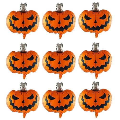 Halloween Party Deko Kürbis Ballon Set, XXL 9 Stk Orange Smiley Kürbis Helium Folienballons, Happy Halloween Luftballon für Kinder Horror Gruselig Halloween Trick or Treat Herbst Party Dekoration Halloween Party Deko Kürbis Ballon Set, XXL 9 Stk Orange Smiley Kürbis Helium Folienballons, Happy Halloween Luftballon für Kinder Horror Gruselig Halloween Trick or Treat Herbst Party Dekoration von Govpy