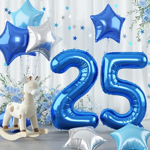 Luftballon 25. Geburtstag Deko für Mann, 40 Zoll Helium Blau Dunkelblau Marineblau Zahlen 25 Ballon Silber Stern Geburtstagdeko, Hellblau 25 Zahl Luftballon für 25 Jare Geburtstag Party Dekoration Luftballon 25. Geburtstag Deko für Mann, 40 Zoll Helium Blau Dunkelblau Marineblau Zahlen 25 Ballon Silber Stern Geburtstagdeko, Hellblau 25 Zahl Luftballon für 25 Jare Geburtstag Party Dekoration von Govpy