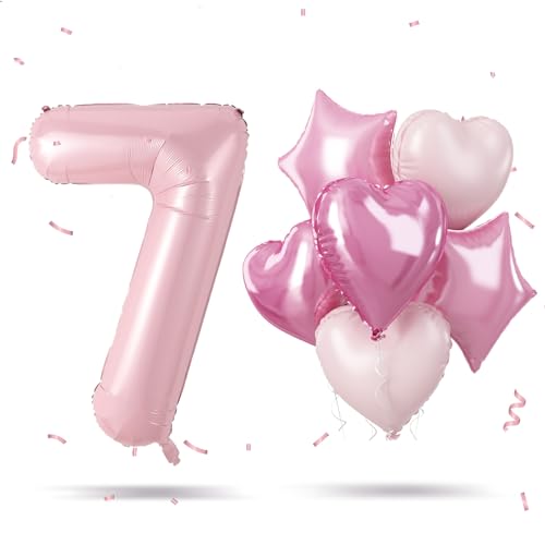 Luftballon Zahl 7 Rosa, 40 Zoll Folienballons Zahlen 7 mit Herz Stern Hell Pink Ballon Geburtstagsdeko Ballon, Groß Helium Zahlenballon 7. Geburtstag für Mädchen 7 Jahre Geburtstag Jubiläum Party Deko Luftballon Zahl 7 Rosa, 40 Zoll Folienballons Zahlen 7 mit Herz Stern Hell Pink Ballon Geburtstagsdeko Ballon, Groß Helium Zahlenballon 7. Geburtstag für Mädchen 7 Jahre Geburtstag Jubiläum Party Deko von Govpy