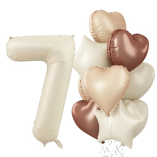 Luftballons 7. Geburtstag für Mädchen, Groß Beige Creme Nude Zahl 7 Ballons Stern Folienballon Deko, Braun Aprikose Neutraler Helium Herz Luftballons für Geburtstagsdeko Party Frau Hochzeit Dekoration Luftballons 7. Geburtstag für Mädchen, Groß Beige Creme Nude Zahl 7 Ballons Stern Folienballon Deko, Braun Aprikose Neutraler Helium Herz Luftballons für Geburtstagsdeko Party Frau Hochzeit Dekoration von Govpy