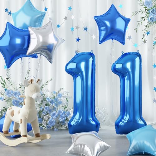 Riesen Dunkelblau Luftballon Zahl 11 Deko, 40'' Blau Hellblau Helium Zahlenballon 11 Geburtstagsdeko, Marineblau Silber Stern Zahl 11 Folienballon für Jungen 11. Geburtstag Jubiläum Party Dekoration Riesen Dunkelblau Luftballon Zahl 11 Deko, 40'' Blau Hellblau Helium Zahlenballon 11 Geburtstagsdeko, Marineblau Silber Stern Zahl 11 Folienballon für Jungen 11. Geburtstag Jubiläum Party Dekoration von Govpy