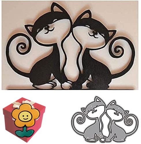 2 x Metall-Stanzformen mit Tierkatzenmotiv, 2 Stück, für Einladungskarten, Stanzschablonen für Bastelarbeiten, Scrapbooking, Fotoalbum, dekorative Prägepapier-Stanzformen für Kartengestaltung, Vorlage 2 x Metall-Stanzformen mit Tierkatzenmotiv, 2 Stück, für Einladungskarten, Stanzschablonen für Bastelarbeiten, Scrapbooking, Fotoalbum, dekorative Prägepapier-Stanzformen für Kartengestaltung, Vorlage von Gowxs