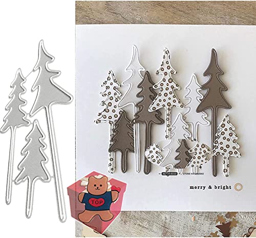 3 Stück Baum-Metall-Stanzformen, 3 Stück Baum-Metallschablonen, Dekoration, Prägeschablonen für DIY, Scrapbooking, Album, dekorative Prägen, Papier-Stanzformen, Kartenherstellung von Gowxs