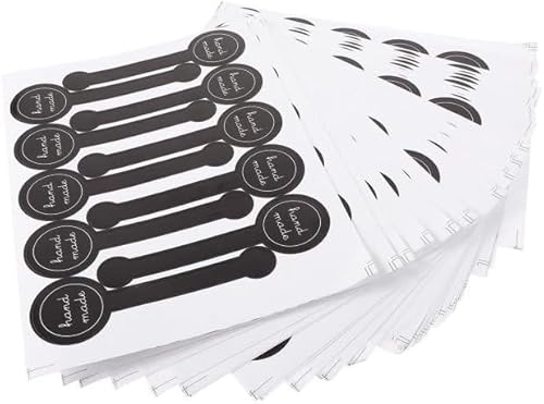300 Stück schwarze handgefertigte Lebensmittel-Back-Siegelaufkleber, lange Etiketten, Kuchenaufkleber, selbstklebende handgefertigte Backwaren-Aufkleber, Aufkleber für Gebäckbeutel, Lutscher, 300 Stück schwarze handgefertigte Lebensmittel-Back-Siegelaufkleber, lange Etiketten, Kuchenaufkleber, selbstklebende handgefertigte Backwaren-Aufkleber, Aufkleber für Gebäckbeutel, Lutscher, von Gowxs