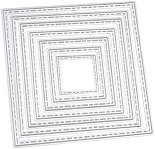 7 quadratische Stanzformen für Kartenherstellung, Stanzformen, Stanzschablonen für DIY, Scrapbooking, Fotoalbum, dekorative Prägepapier-Stanzformen für Kartenherstellung, Vorlage von Gowxs
