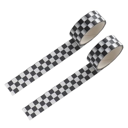 Gowxs 2 Stück Farbiges Klebeband Leichtes Schachbrett Muster Papierband DIY Schwarz-Weiss Gowxs 2 Stück Farbiges Klebeband Leichtes Schachbrett Muster Papierband DIY Schwarz-Weiss von Gowxs