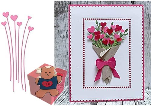 Gowxs Stanzformen in Herzform für Kartenherstellung, Herzform, Blume, Stanzschablonen für DIY, Scrapbooking, Fotoalbum, dekorative Prägepapier-Stanzformen für Kartenherstellung, vorgestanzt von Gowxs