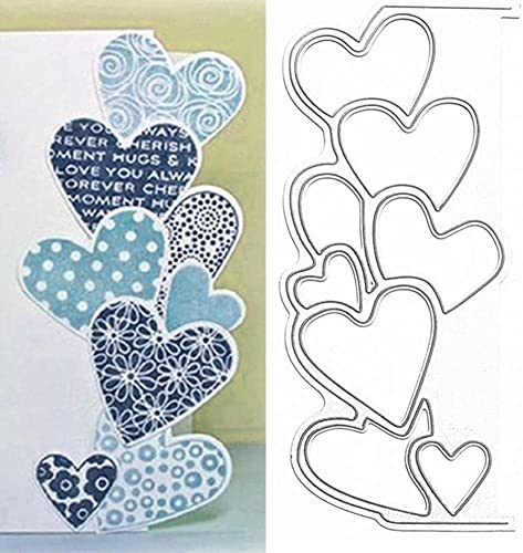 Gowxs Stanzformen mit Herz-Bordüre für Kartenherstellung, Hohlrahmen, Stanzschablonen für DIY, Scrapbooking, Fotoalbum, dekorative Prägepapier-Stanzformen für Kartenherstellung, Vorlage Gowxs Stanzformen mit Herz-Bordüre für Kartenherstellung, Hohlrahmen, Stanzschablonen für DIY, Scrapbooking, Fotoalbum, dekorative Prägepapier-Stanzformen für Kartenherstellung, Vorlage von Gowxs