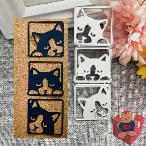 Metall-Stanzformen mit Katzen-Motiv, niedliche Katze, Party, Festival, Einladung, Karten, Stanzschablonen für DIY, Scrapbooking, Album, dekorative Prägepapier-Stanzformen, Kartenherstellung Metall-Stanzformen mit Katzen-Motiv, niedliche Katze, Party, Festival, Einladung, Karten, Stanzschablonen für DIY, Scrapbooking, Album, dekorative Prägepapier-Stanzformen, Kartenherstellung von Gowxs
