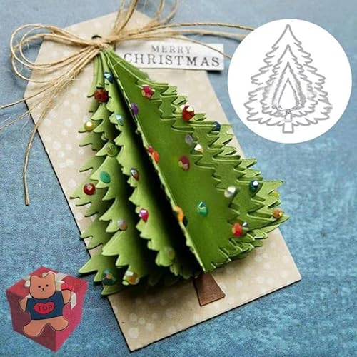 Stanzform zur Kartengestaltung, Schablonen für DIY-Scrapbooking, Fotoalbum, dekoratives Prägepapier, als Vorlage und niedliche Brosche, Pin, Weihnachtsbaum Stanzform zur Kartengestaltung, Schablonen für DIY-Scrapbooking, Fotoalbum, dekoratives Prägepapier, als Vorlage und niedliche Brosche, Pin, Weihnachtsbaum von Gowxs