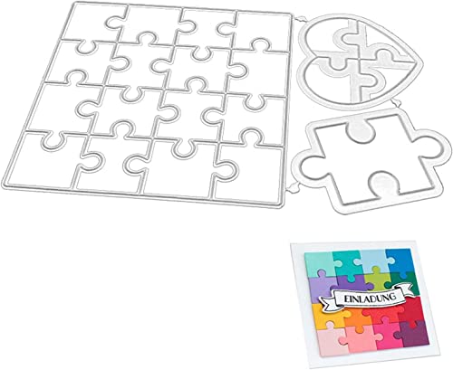 Gowxs Puzzle-Stanzformen für Kartenherstellung, Stanzformen, Schablonen für DIY, Scrapbooking, Fotoalbum, dekorative Prägepapier-Stanzformen für Kartenherstellung, Vorlage von Gowxs