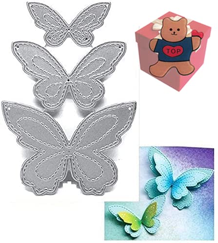 Schmetterlings-Metall-Stanzformen, Schmetterlings-Party, Festival, Stanzschablonen für DIY, Scrapbooking, Fotoalbum, dekorative Prägepapier-Stanzformen für Kartenherstellung, vorgestanzt, 3 Stück Schmetterlings-Metall-Stanzformen, Schmetterlings-Party, Festival, Stanzschablonen für DIY, Scrapbooking, Fotoalbum, dekorative Prägepapier-Stanzformen für Kartenherstellung, vorgestanzt, 3 Stück von Gowxs